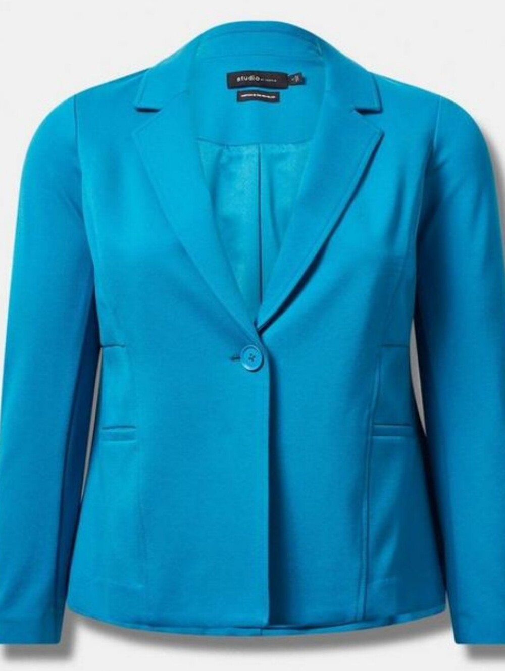 STUDIO BY TORRID | Chelsea Luxe Ponte Stretch Teal Blue Blazer Career Plus | 2X